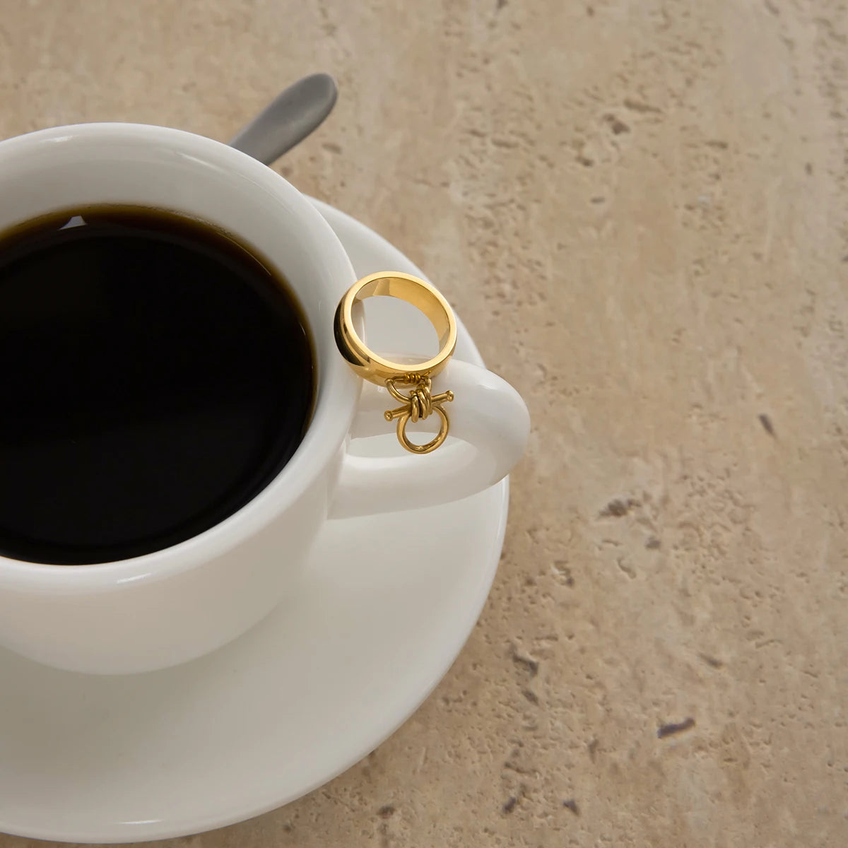 Wide Arc Equestrian Ring 18K Gold Plated | Minimalist Statement Sculpture Jewelry