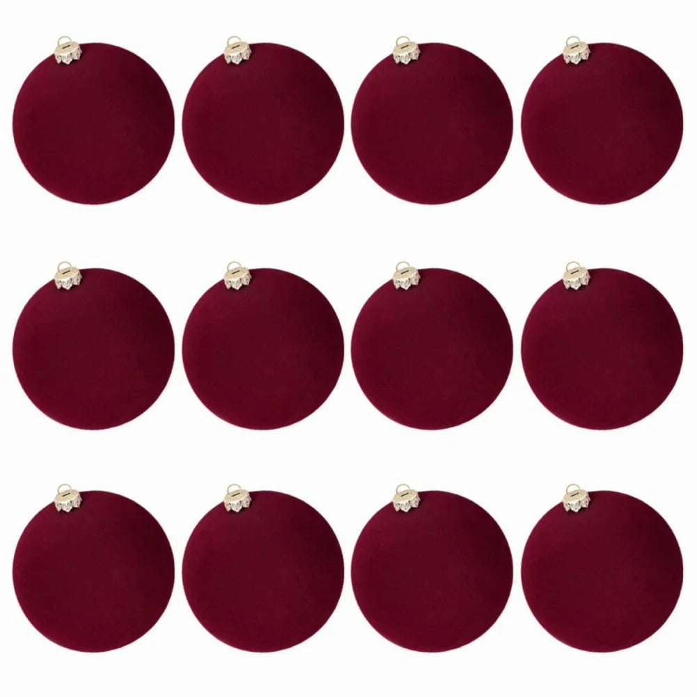 12pcs/box Velvet Christmas Ball Pendant 8cm Christmas Tree Ornaments
