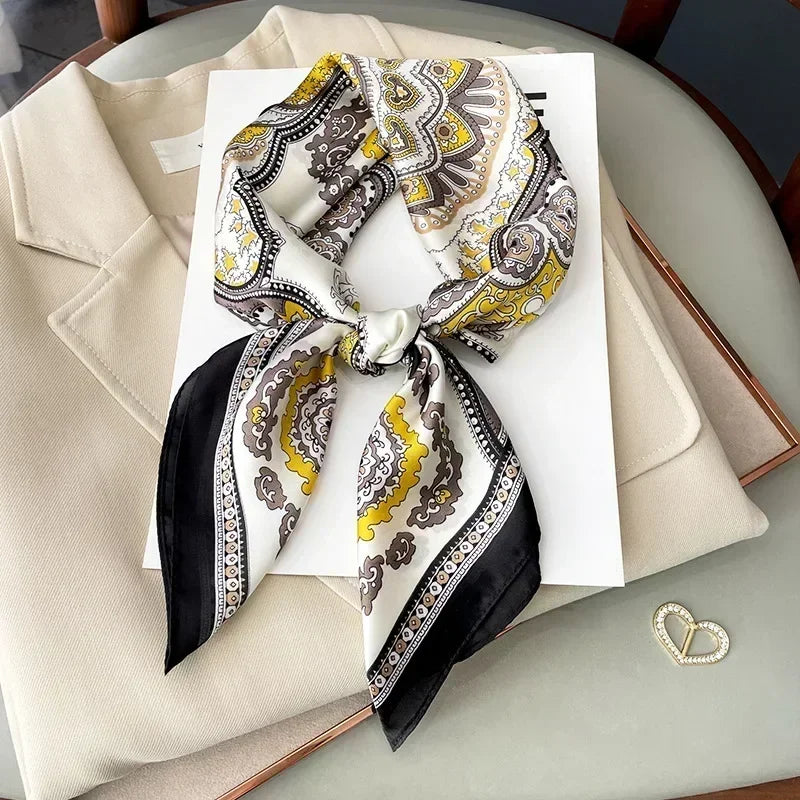 Luxury Printed Square Scarf | Versatile Classic Design