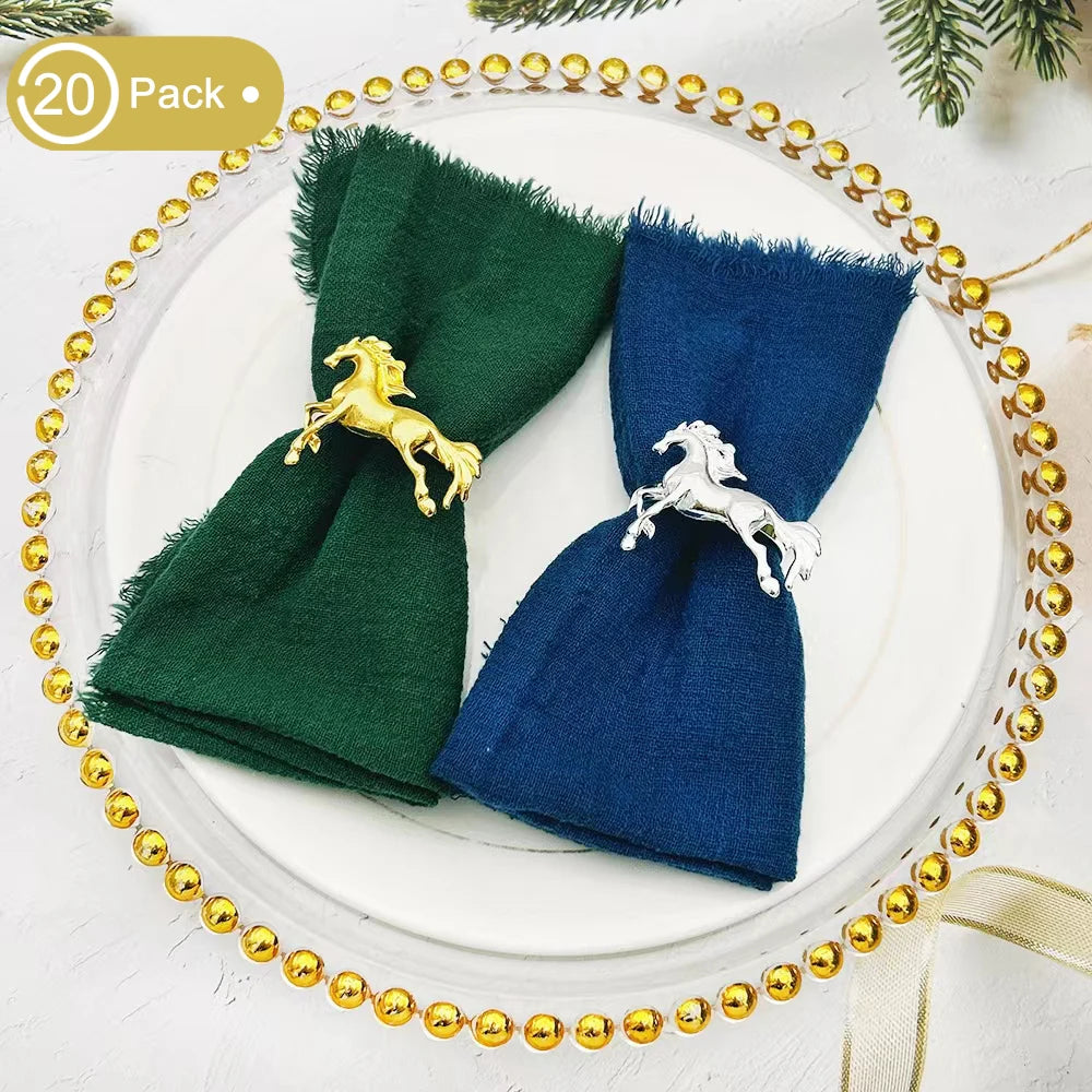 20Pcs Elegant Ride: Horse Napkin Ring