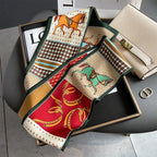 Printed Skinny Scarf in Silky Satin | Versatile Headband & Neck Tie Accessory