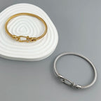 Timeless 18K Gold Plated 'Sailor's Knot' Bangle Bracelet | Classic Pave Clasp and Exquisite Design