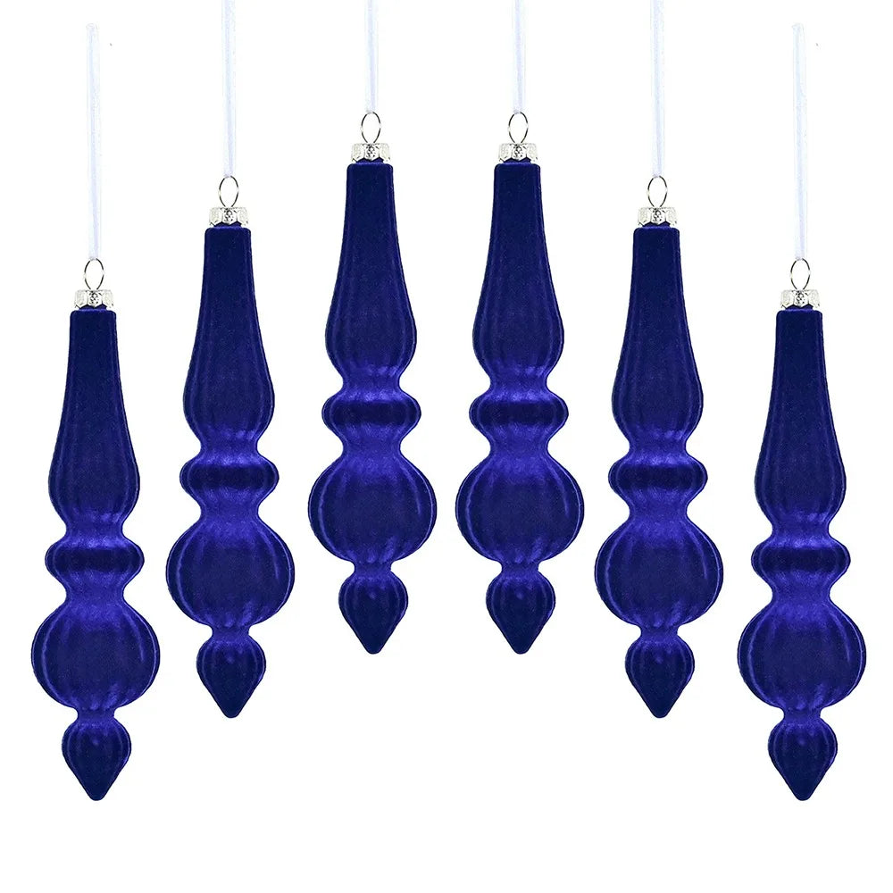 6pcs Baroque Drop Velvet Ornaments