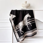 Oversized Equestrian Print Blanket Scarf