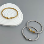 Timeless 18K Gold Plated 'Sailor's Knot' Bangle Bracelet | Classic Pave Clasp and Exquisite Design