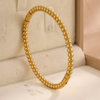 3pc Bangle Set Gold-Toned | Emerald Green Zirconia