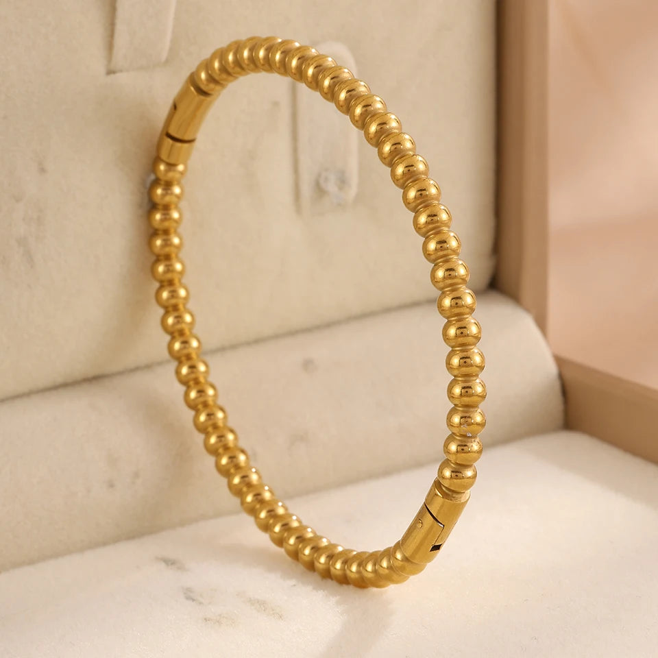 3pc Bangle Set Gold-Toned | Emerald Green Zirconia