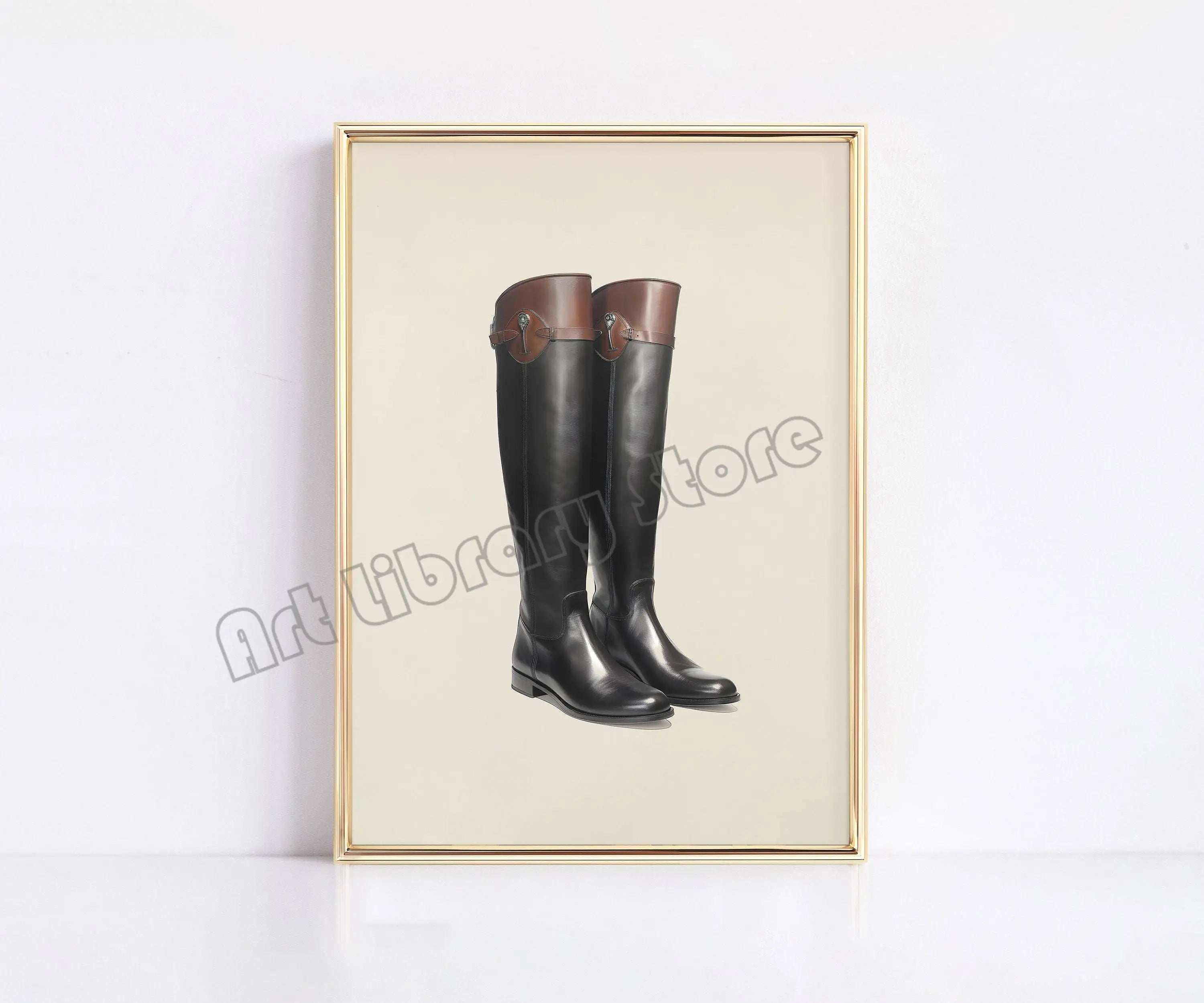 Horse Rider Polo Etching Print on Canvas Sport Equestrian Gallery