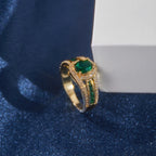 Classic Cocktail Ring with Emerald Green Cubic Zirconia