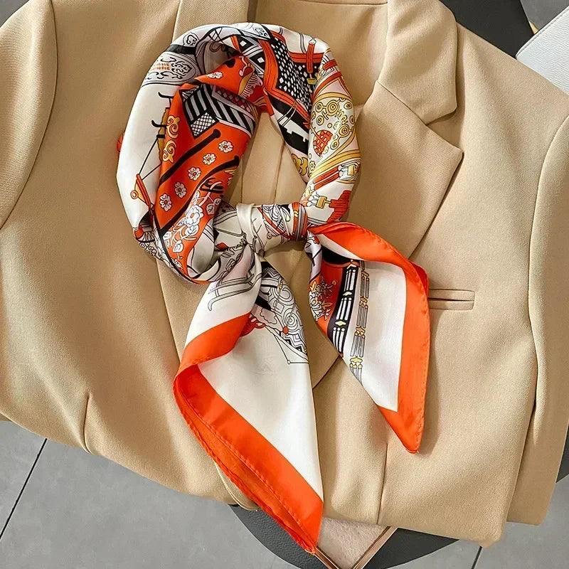 Luxury Printed Square Scarf | Versatile Classic Design