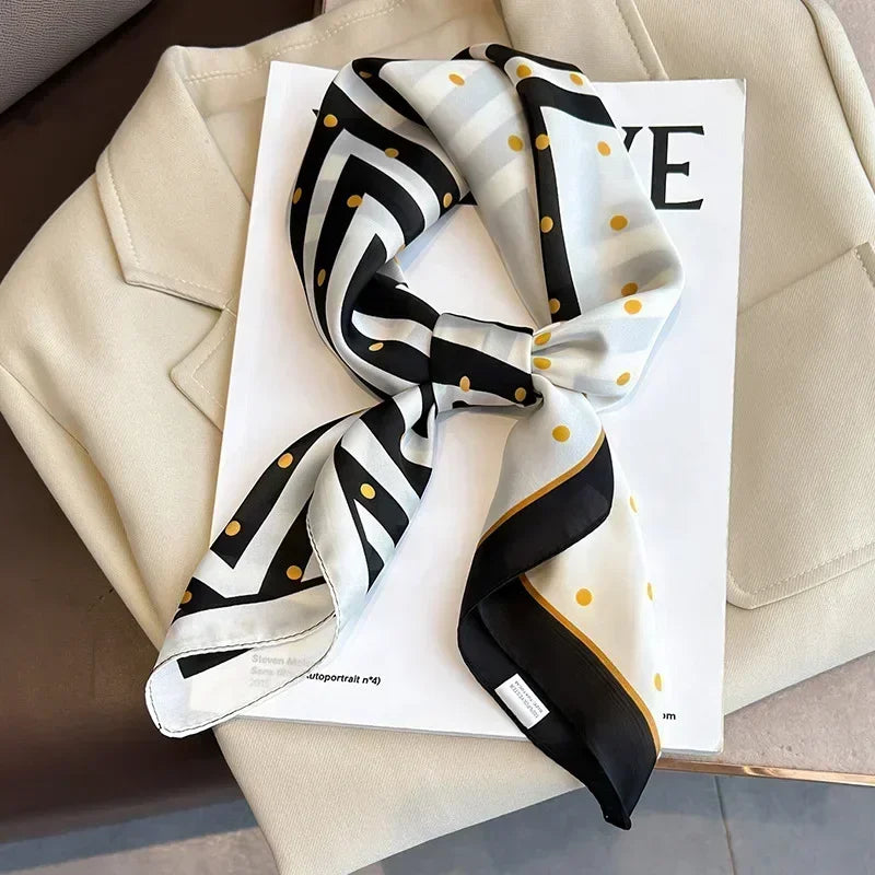 Luxury Printed Square Scarf | Versatile Classic Design