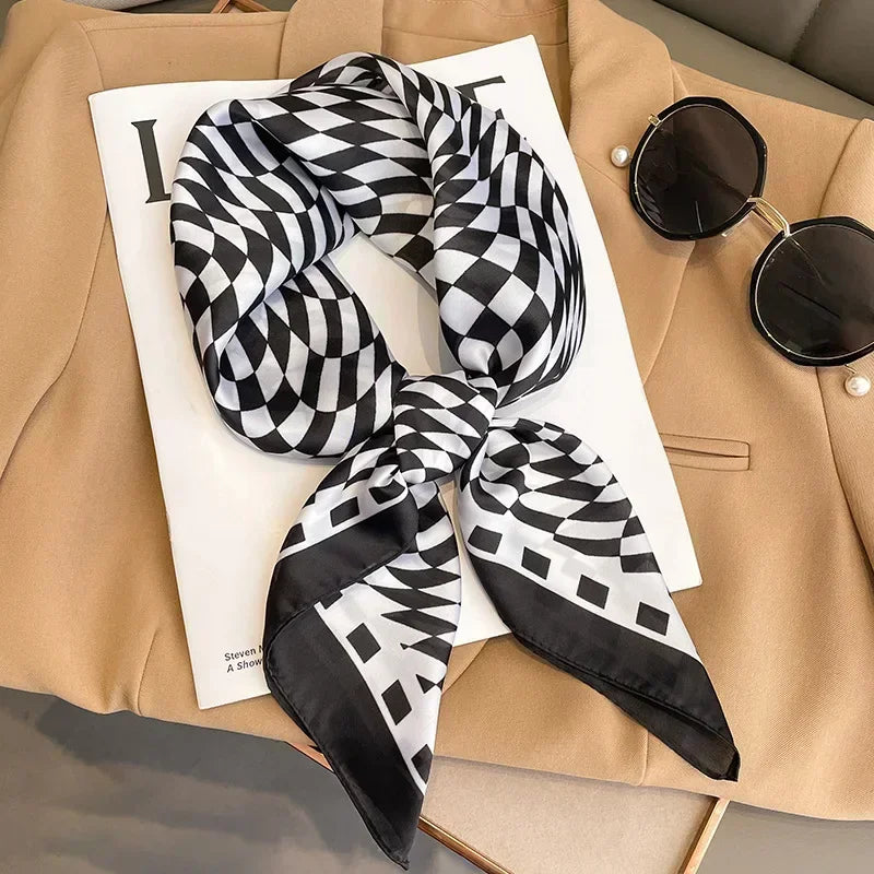 Luxury Printed Square Scarf | Versatile Classic Design