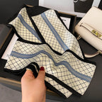 Printed Skinny Scarf in Silky Satin | Versatile Headband & Neck Tie Accessory