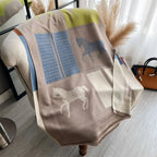 Oversized Equestrian Print Blanket Scarf
