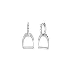 Mini Stirrup Hoop Earrings  925 Silver 100% | Pave Zircon Fine Equestrian Jewelry