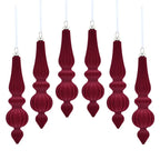 6pcs Baroque Drop Velvet Ornaments