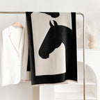 Luxury Double-Sided Blanket Scarf | Classic Horse Print