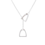 Long Gold Chain Necklace | Horseshoe & Stirrup Pendant