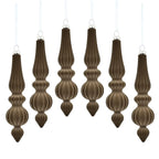 6pcs Baroque Drop Velvet Ornaments