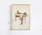 Horse Rider Polo Etching Print on Canvas Sport Equestrian Gallery