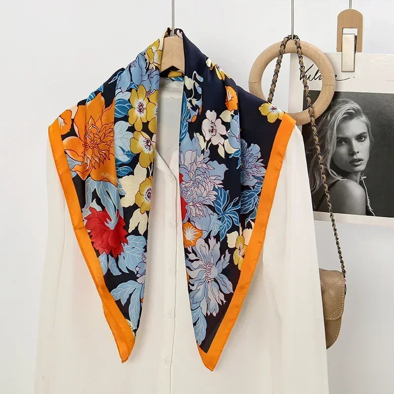 Luxury Printed Square Scarf | Versatile Classic Design