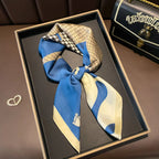 Printed Square Scarf Silky Satin Horse Pattern