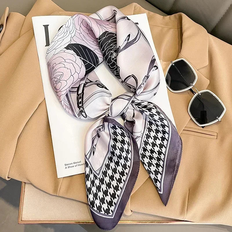 Luxury Printed Square Scarf | Versatile Classic Design