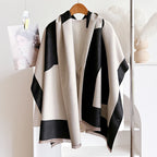 Luxury Double-Sided Blanket Scarf | Classic Horse Print