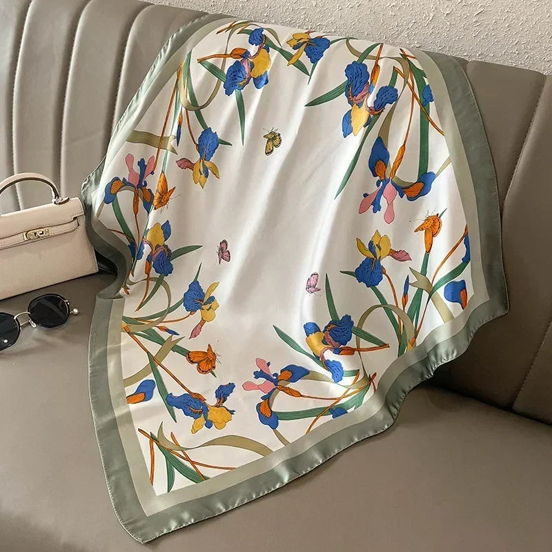 Luxury Printed Square Scarf | Versatile Classic Design