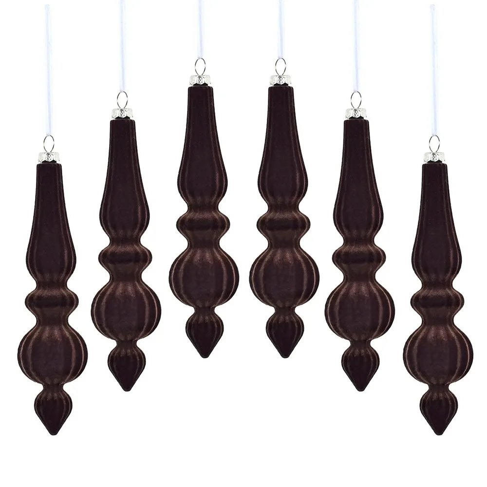 6pcs Baroque Drop Velvet Ornaments