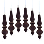 6pcs Baroque Drop Velvet Ornaments