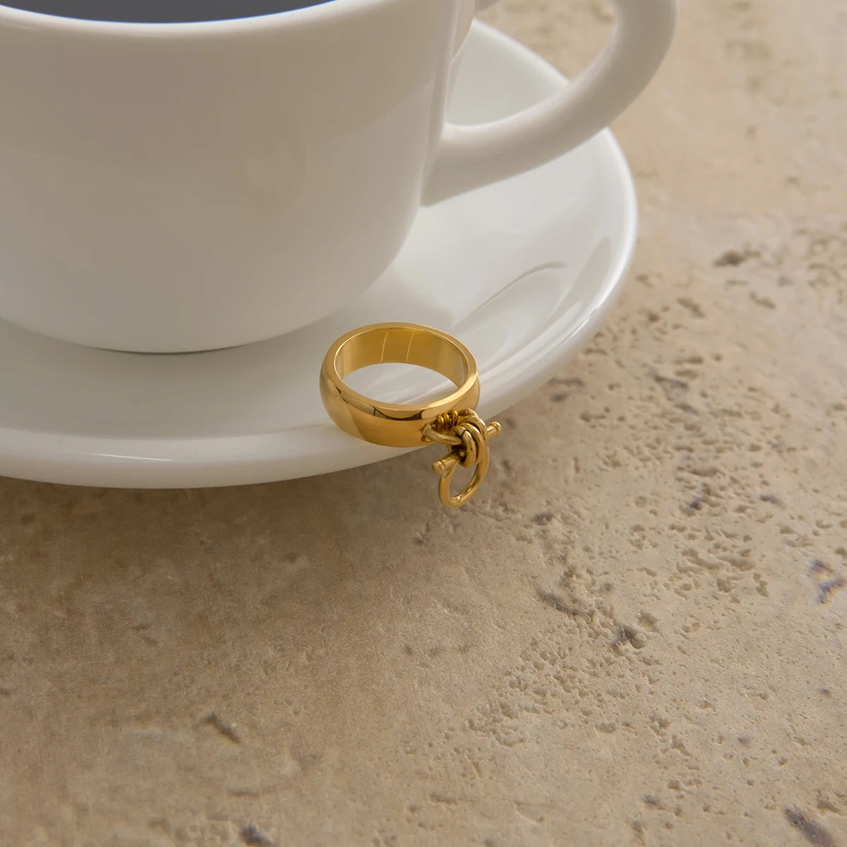 Wide Arc Equestrian Ring 18K Gold Plated | Minimalist Statement Sculpture Jewelry