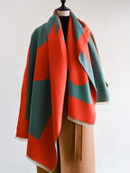 Luxury Double-Sided Blanket Scarf | Classic Horse Print