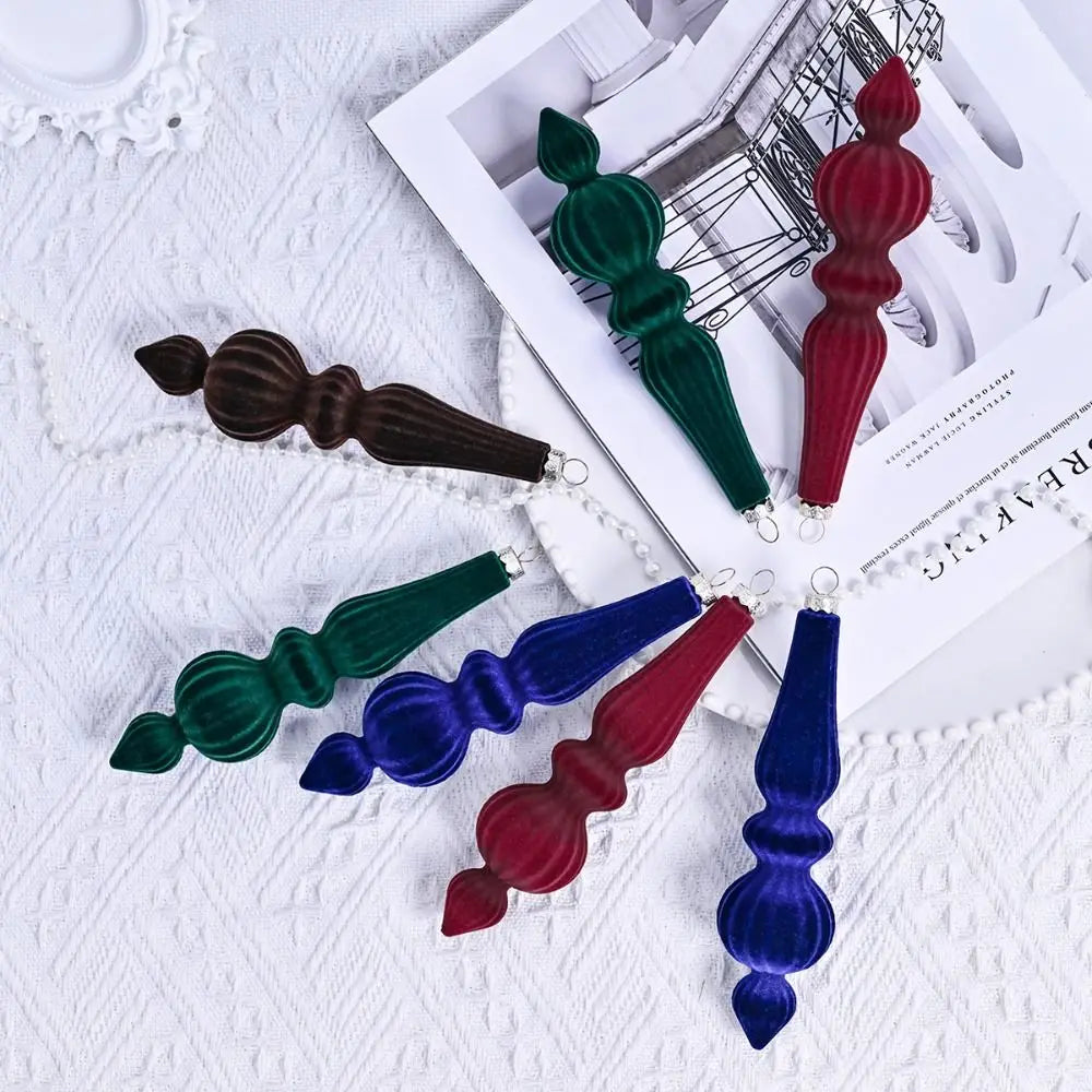 6pcs Baroque Drop Velvet Ornaments