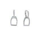 Mini Stirrup Hoop Earrings  925 Silver 100% | Pave Zircon Fine Equestrian Jewelry