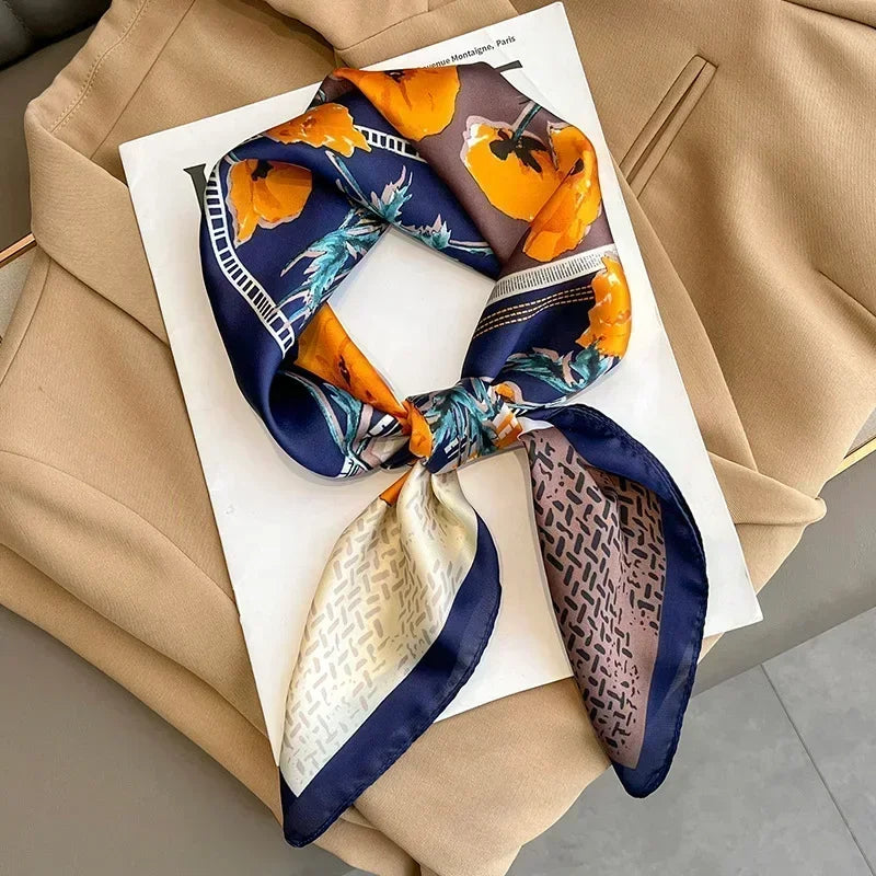 Luxury Printed Square Scarf | Versatile Classic Design