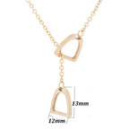 Long Gold Chain Necklace | Horseshoe & Stirrup Pendant