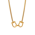 Gold Chain Necklace Horseshoe Buckle Design