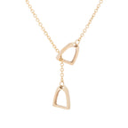 Long Gold Chain Necklace | Horseshoe & Stirrup Pendant