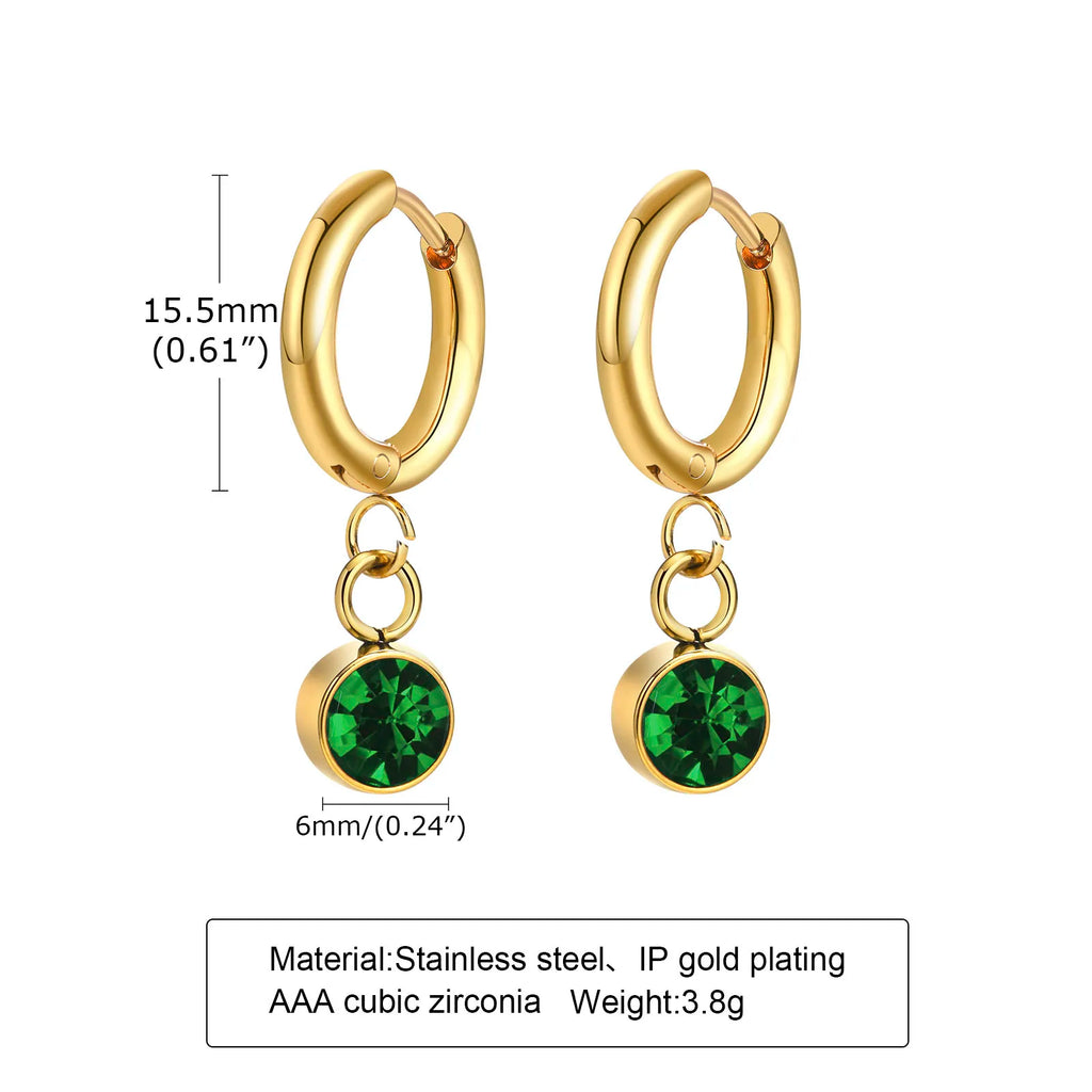 Retro Gold-Toned Green Zirconia Necklace | Pave Pendant Classic Luxury Jewelry