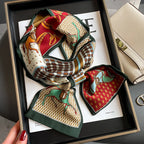 Printed Skinny Scarf in Silky Satin | Versatile Headband & Neck Tie Accessory