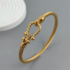 Timeless 18K Gold Plated 'Sailor's Knot' Bangle Bracelet | Classic Pave Clasp and Exquisite Design