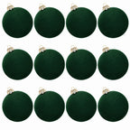12pcs/box Velvet Christmas Ball Pendant 8cm Christmas Tree Ornaments
