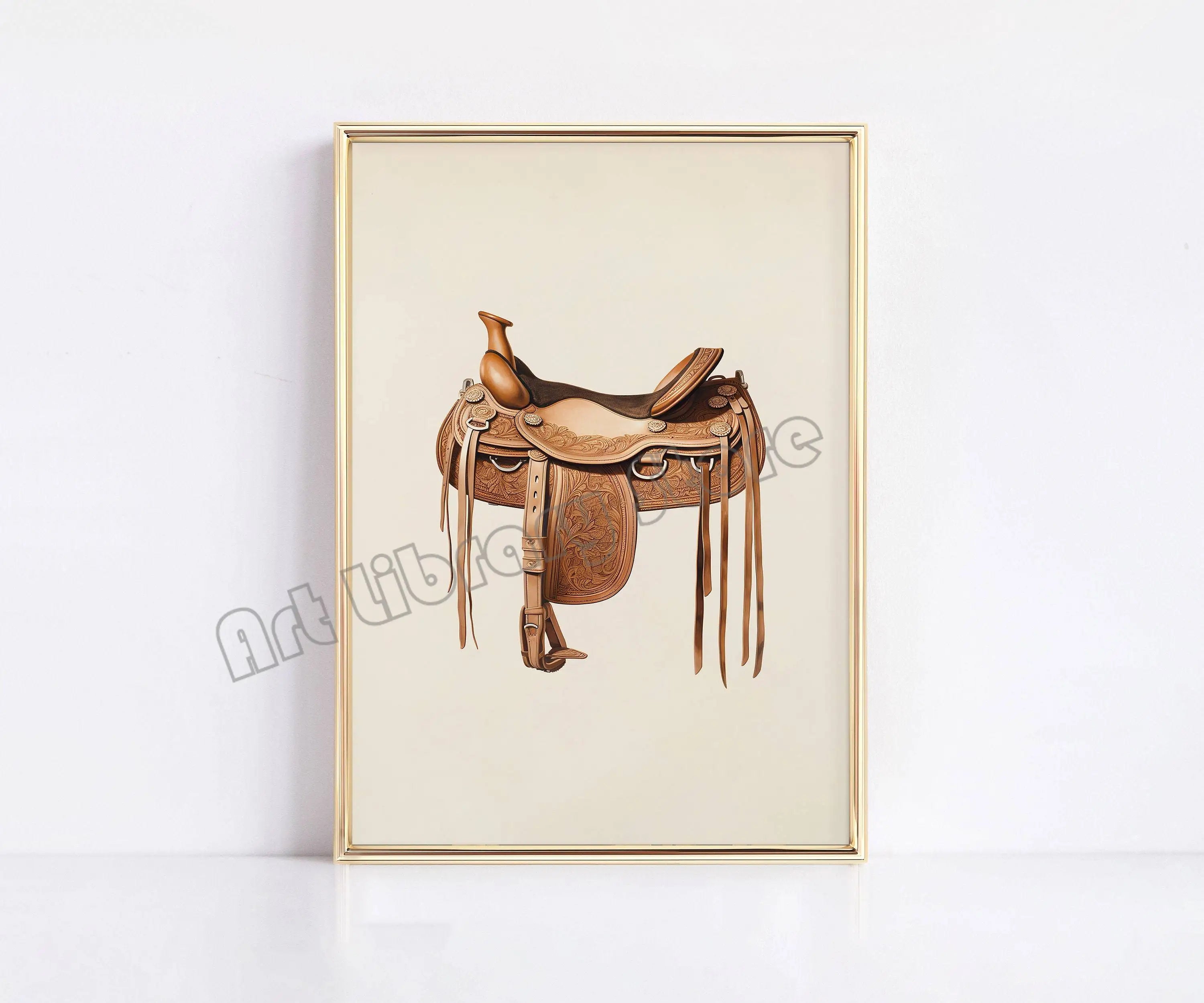 Horse Rider Polo Etching Print on Canvas Sport Equestrian Gallery