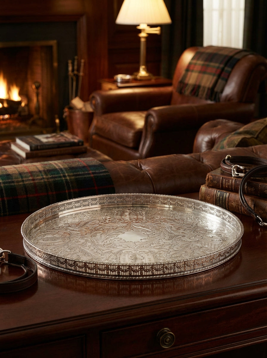 Vintage Sheffield gallery tray