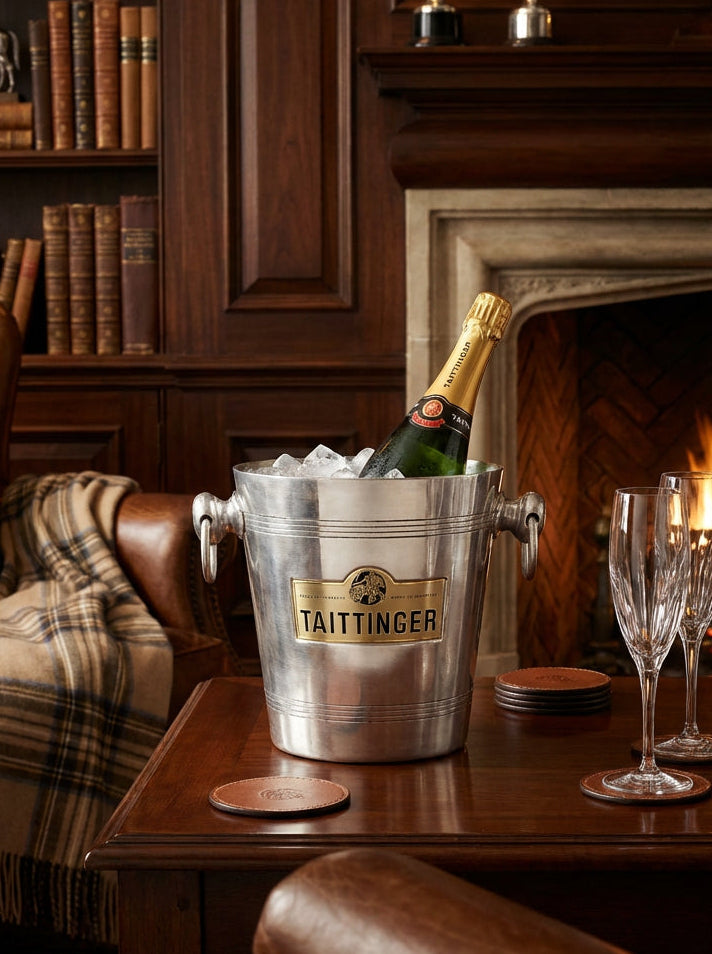 Vintage French Taittinger Aluminum Champagne Bucket